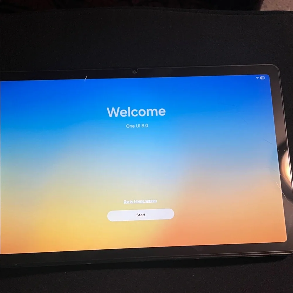 Samsung Tablet with Black Frame and Colorful Display